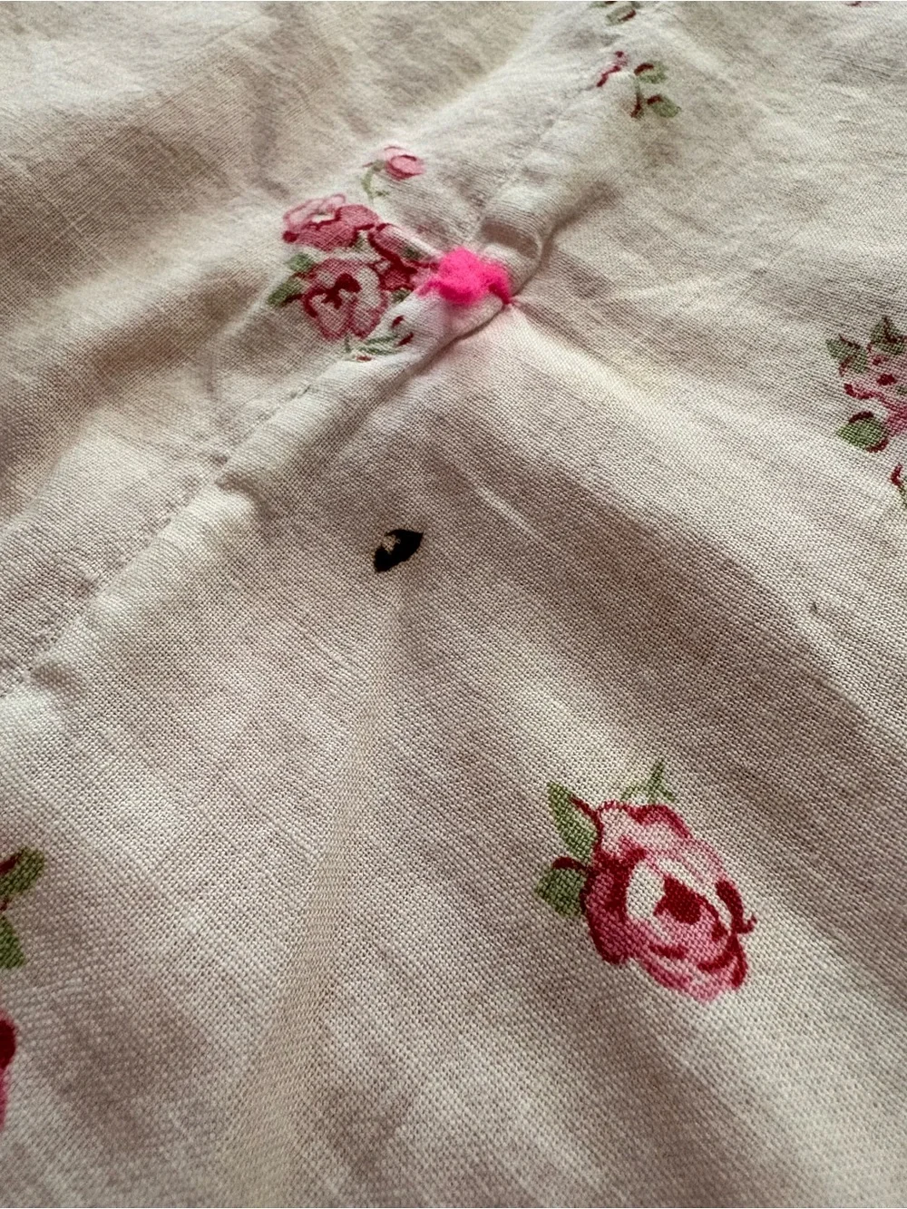 Vintage 40s/50s love shack fancy style Floral Pink Quilted Bedding handmade